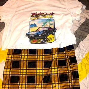 Two piece crop top and skirt set